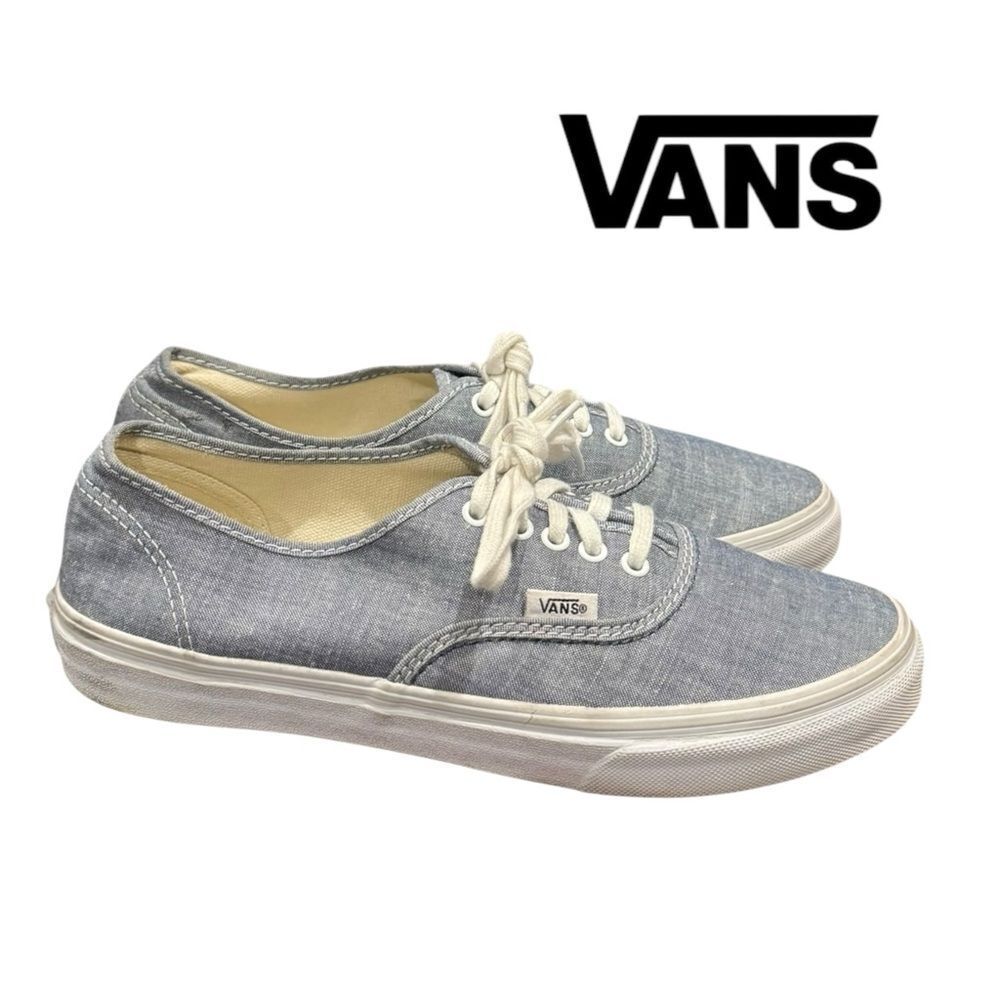 Vans Authentic Chambray Denim Women's Men's Lace-up Sneakers 9 - Picture 2 of 7
